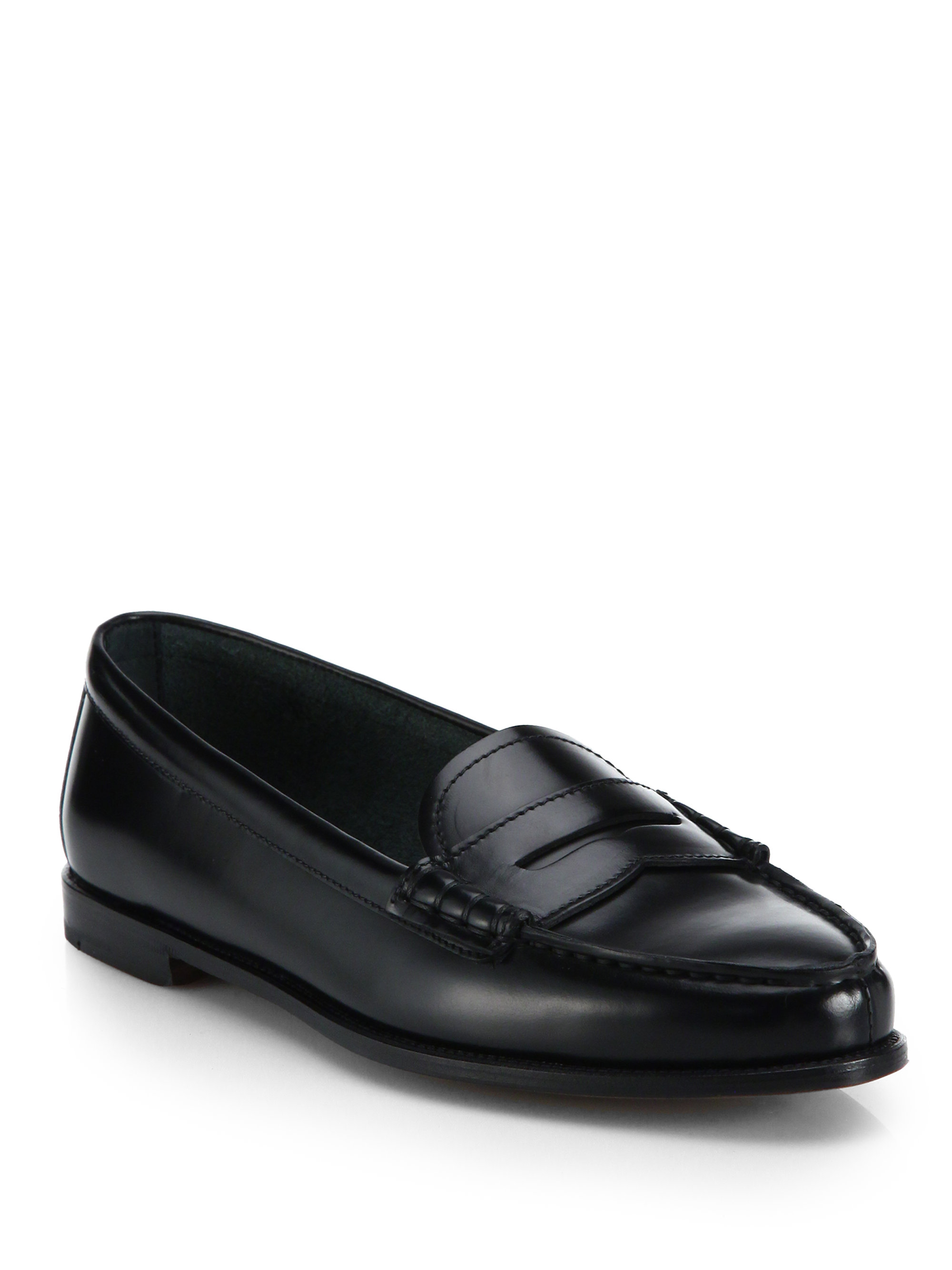 leather penny loafers for women