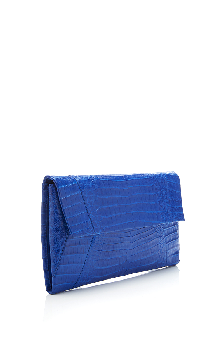 Nancy gonzalez Cobalt Crocodile Clutch in Blue | Lyst