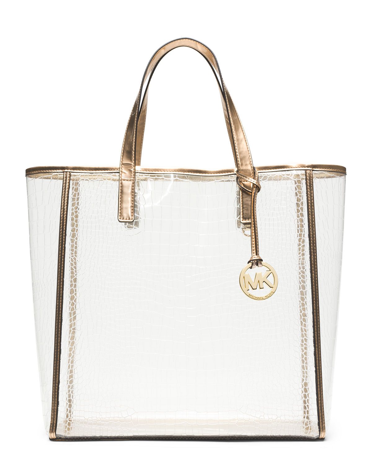 Lyst Michael Kors Large Nora Tote In Metallic Gallery