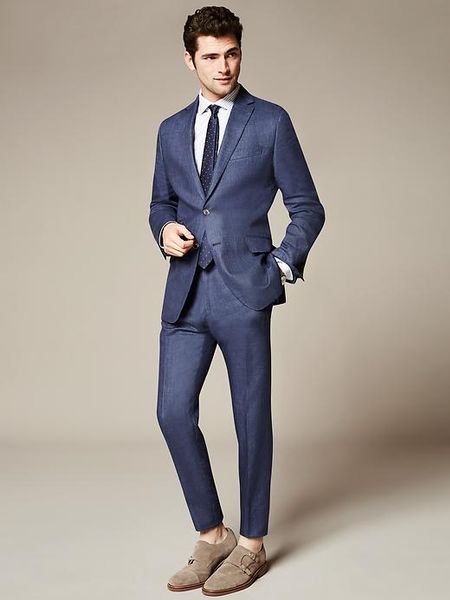 Banana Republic Modern Slimfit Navy Linen Suit Jacket in Blue for Men ...
