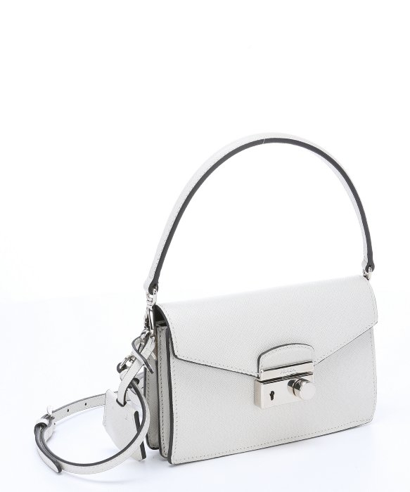 Prada White Saffiano Leather Convertible Mini Shoulder Bag in ...