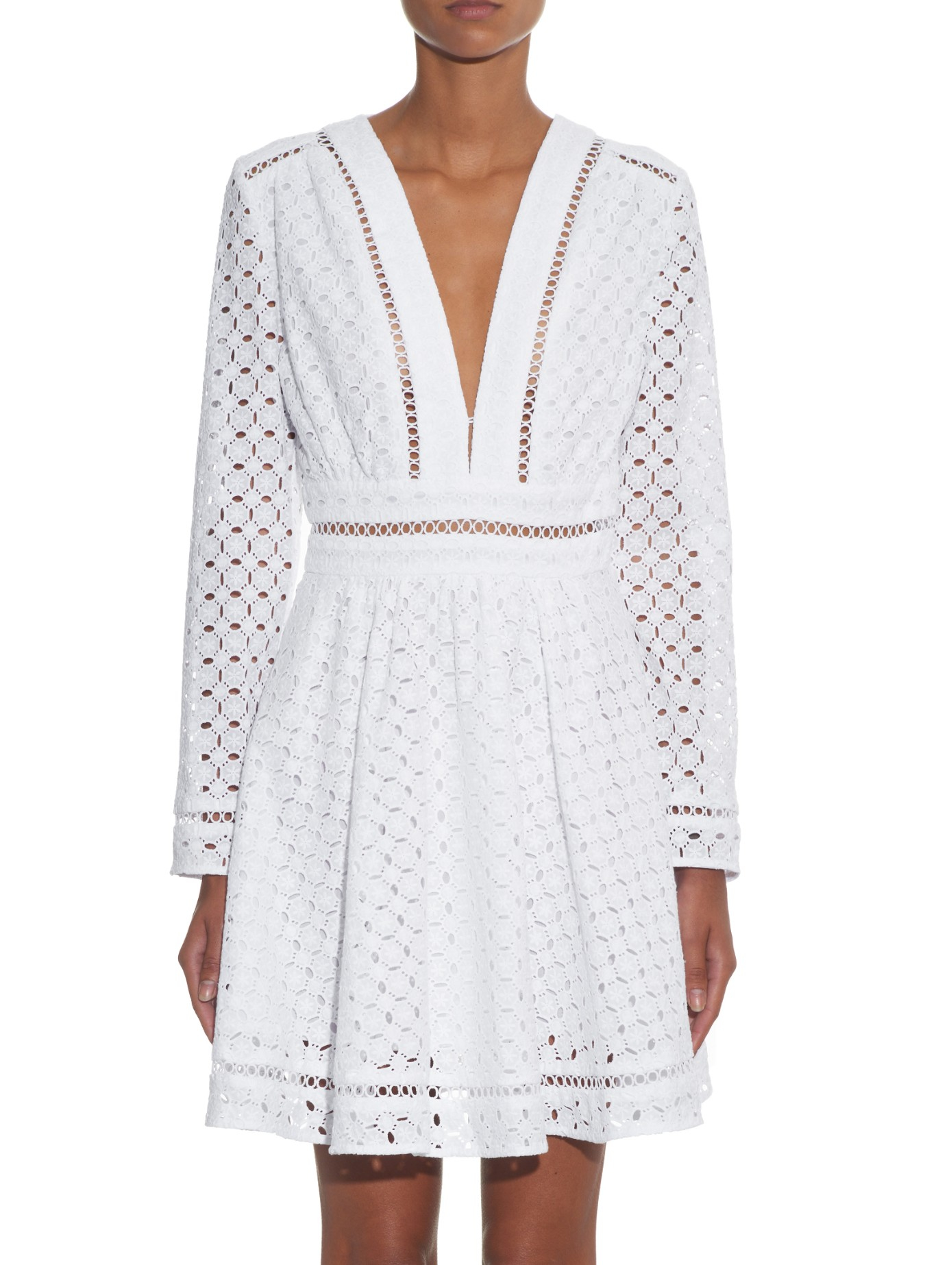 white broderie anglaise shirt dress