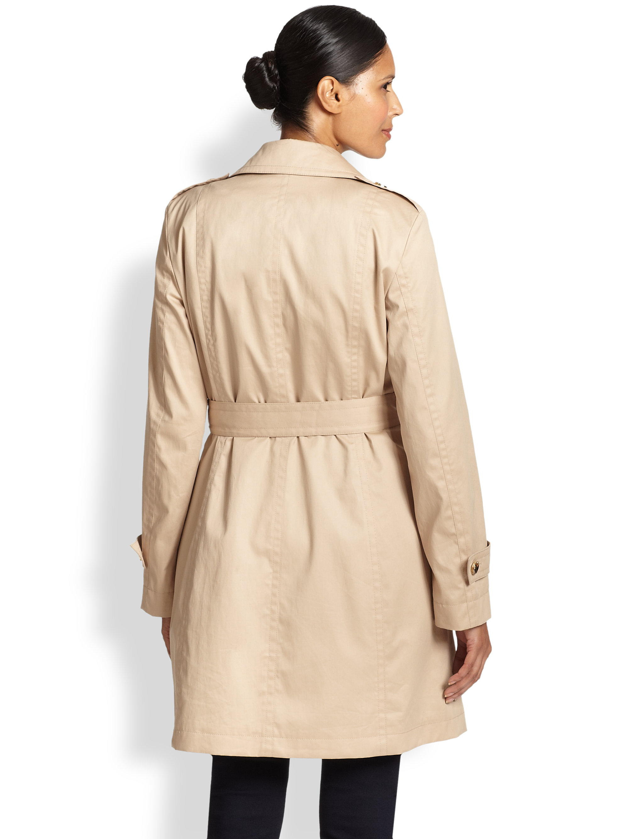 Escada Belted Trenchcoat in Natural | Lyst