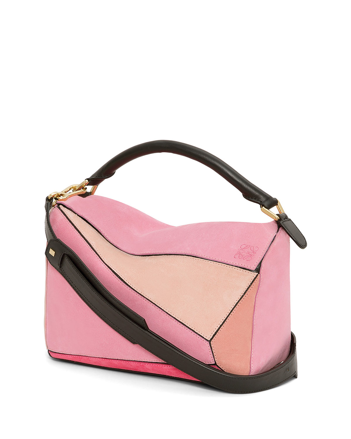 Lyst - Loewe Puzzle Leather and Suede Small Bag in Pink