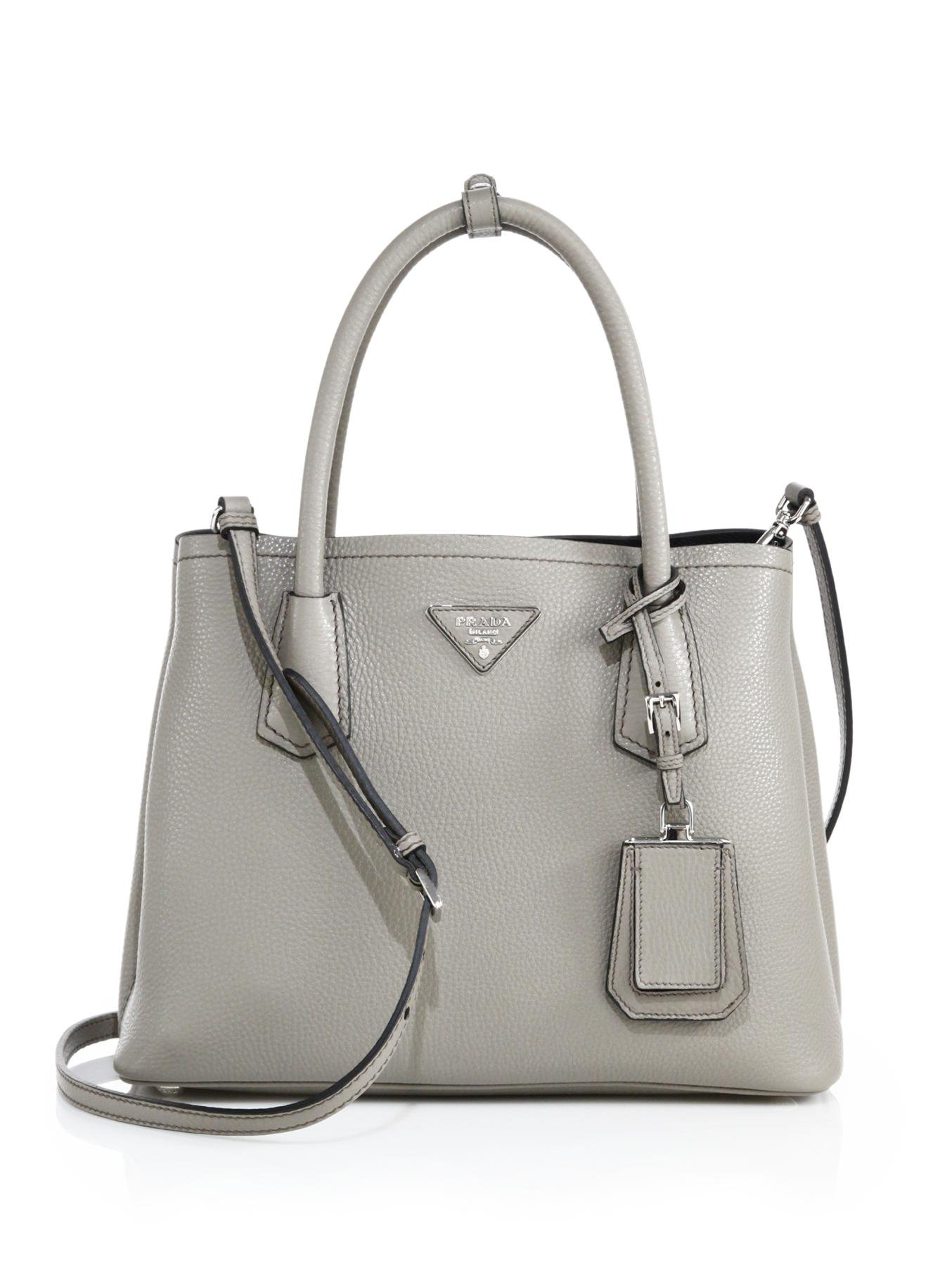 Lyst Prada Daino Small Double Bag In Gray Gallery