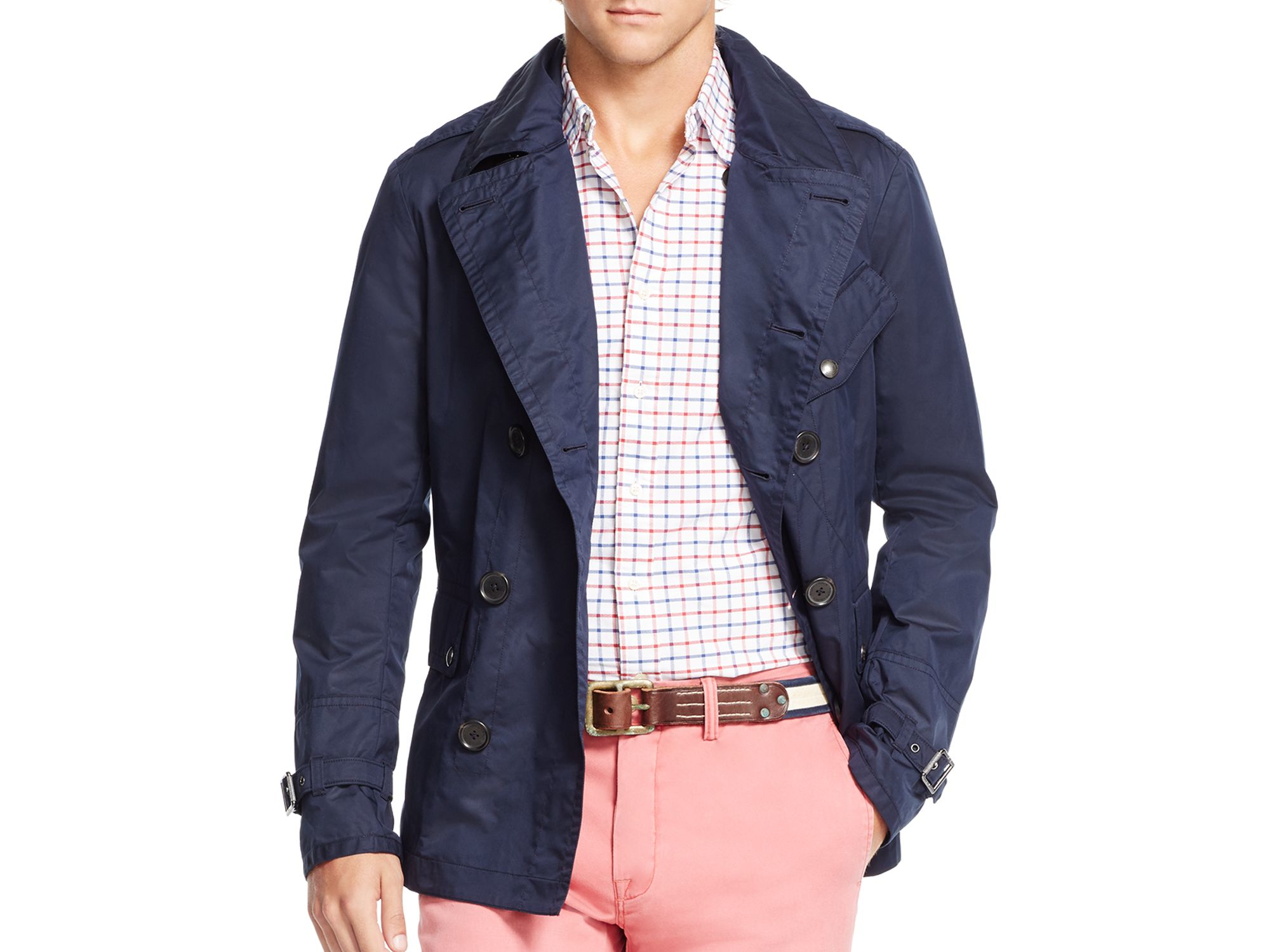Polo Ralph Lauren Twill Rally Pea Coat In Blue For Men Lyst Gallery