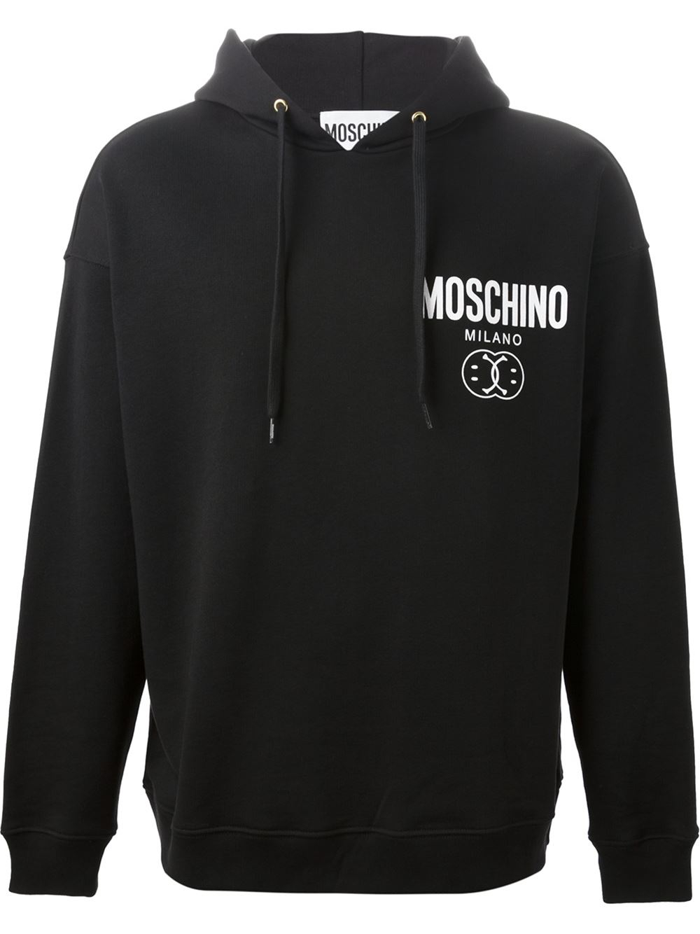 Moschino Smiley And Logo Print Hoodie in Black for Men | Lyst