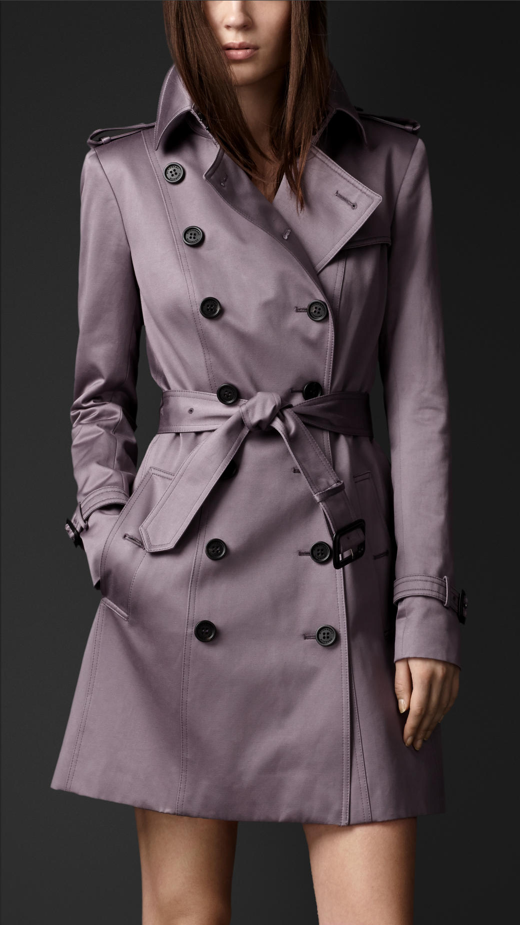 Rachel Zane S Black Burberry Long Wool Cashmere Regimental Trench Gallery