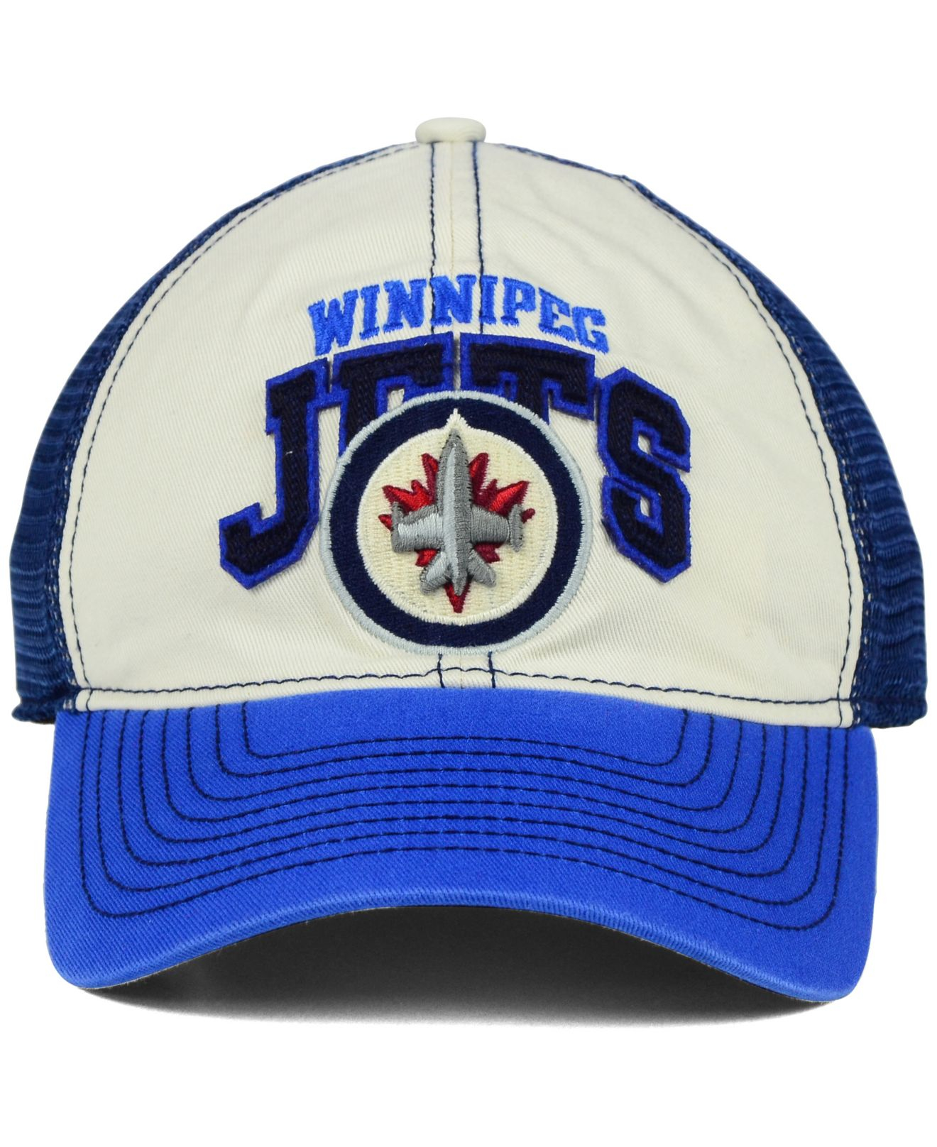 Lyst Reebok Winnipeg Jets Felt Mesh Slouch Cap in Blue for Men