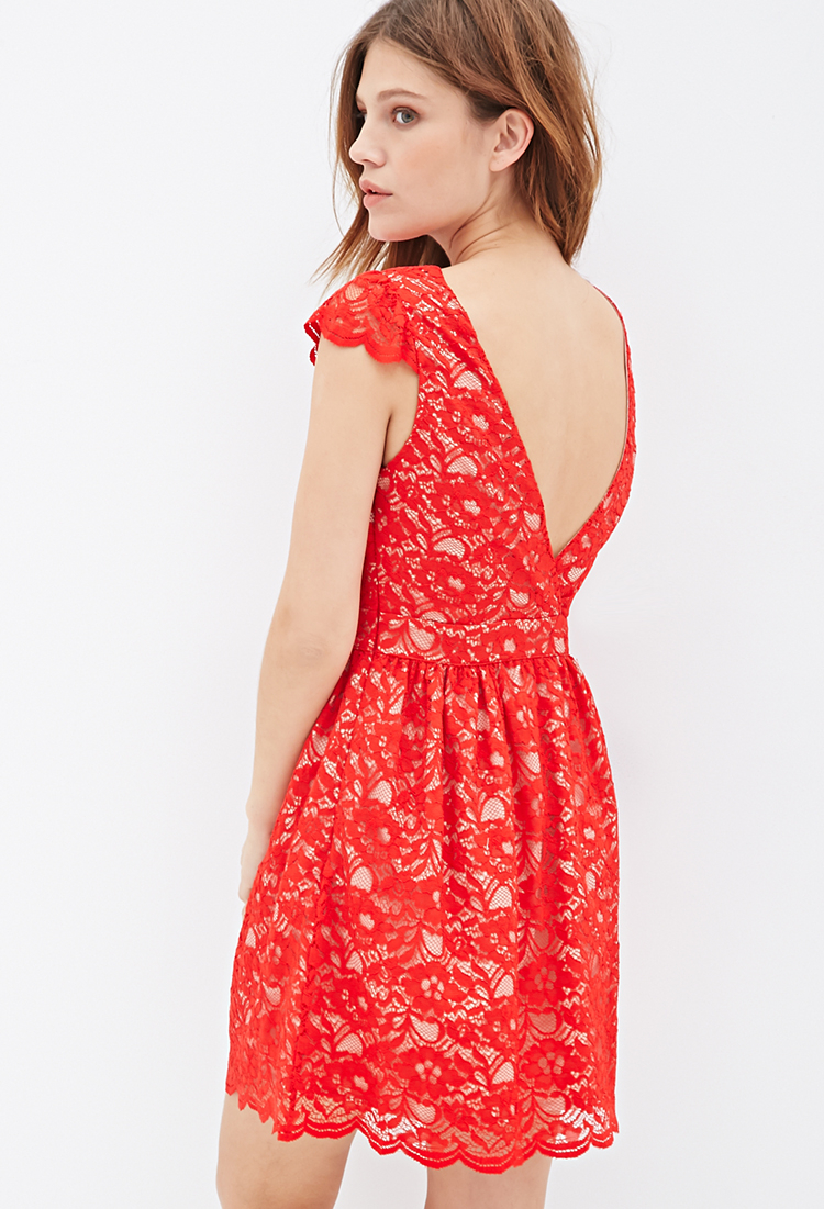 Forever 21 Red Lace Dress