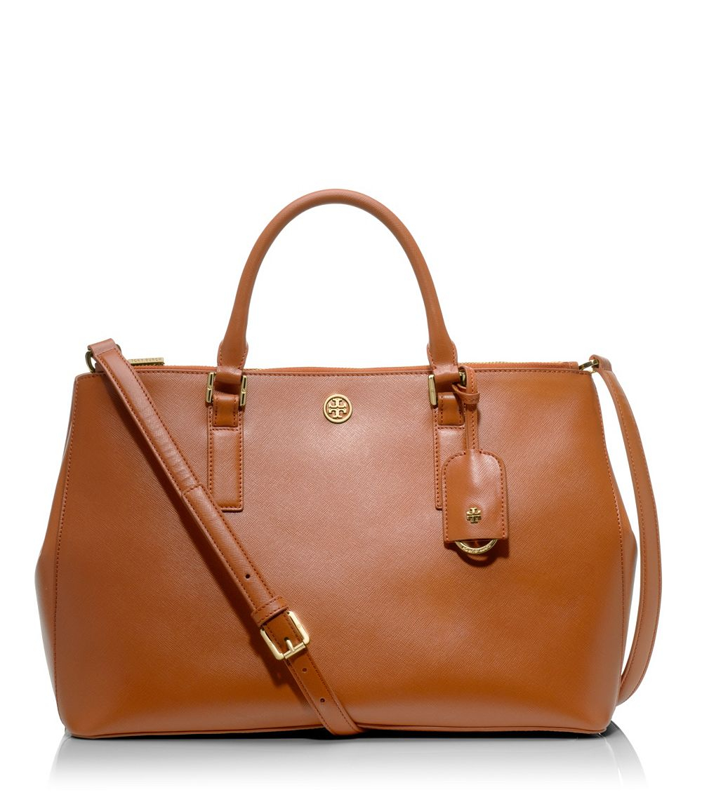 Lyst - Tory Burch Robinson Double-zip Tote in Brown