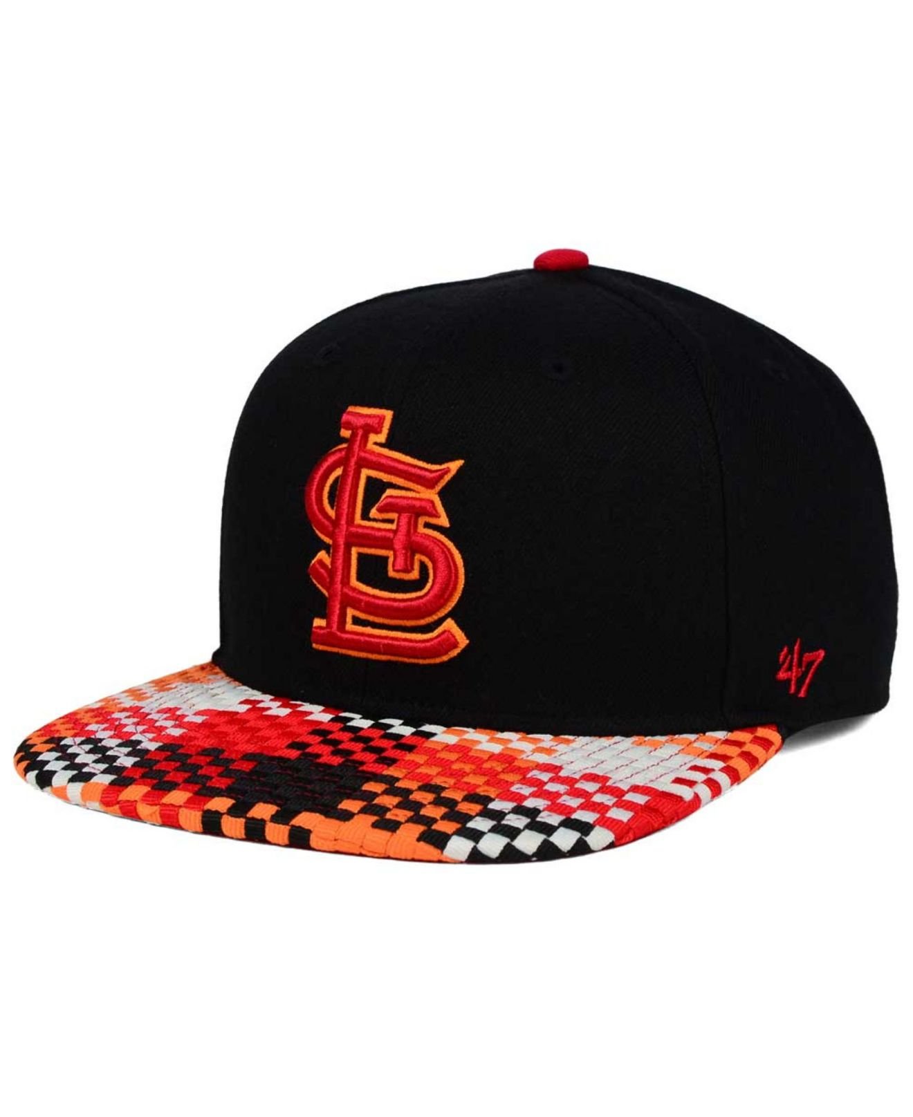 47 brand St. Louis Cardinals Ruffian Snapback Cap in Black for Men | Lyst