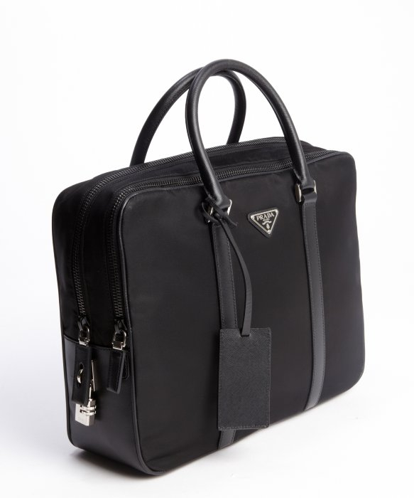 Prada Black Nylon and Leather Travel Bag in Black for Men | Lyst  