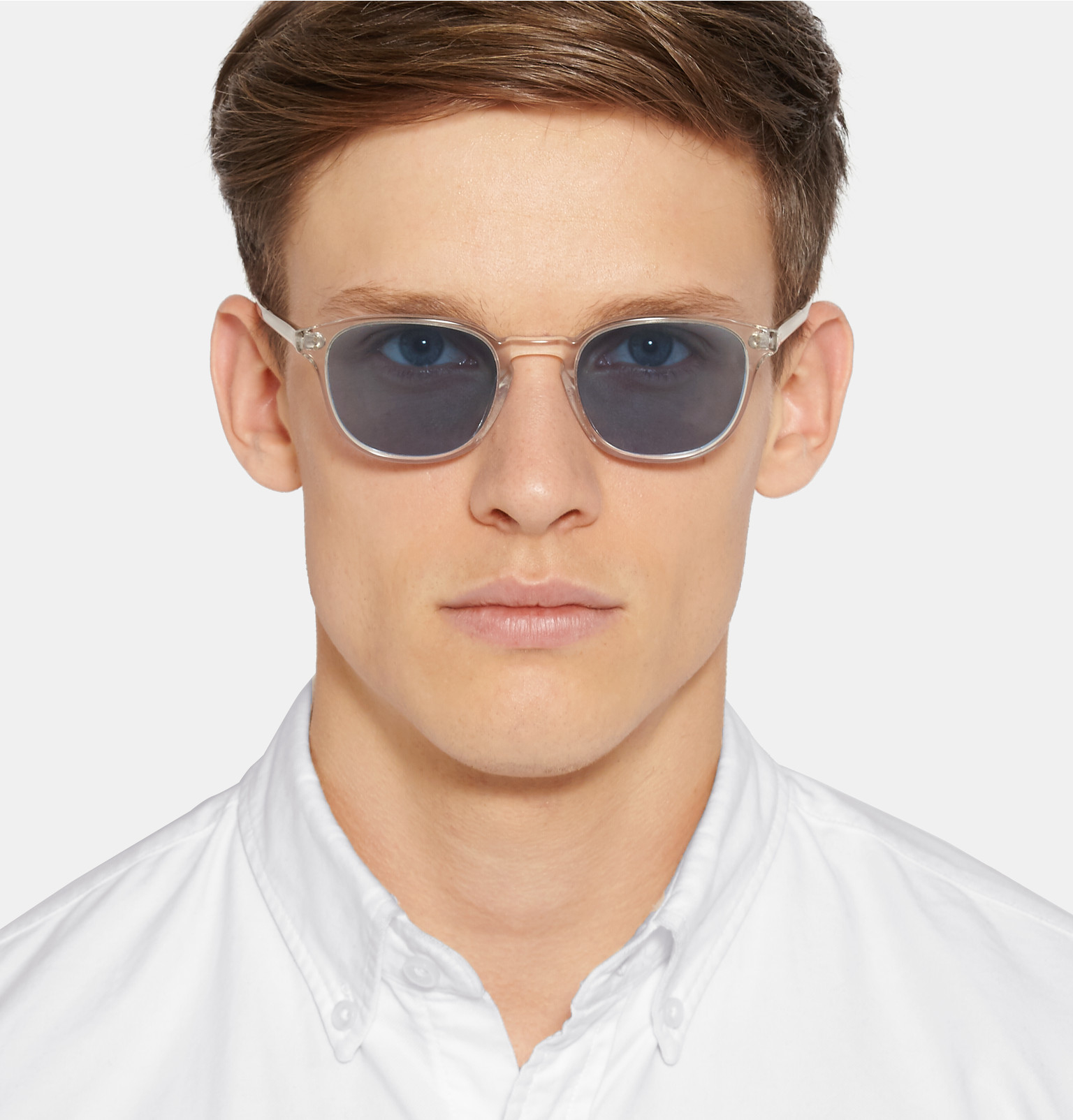 Oliver Peoples Fairmont Round Frame Acetate Sunglasses In