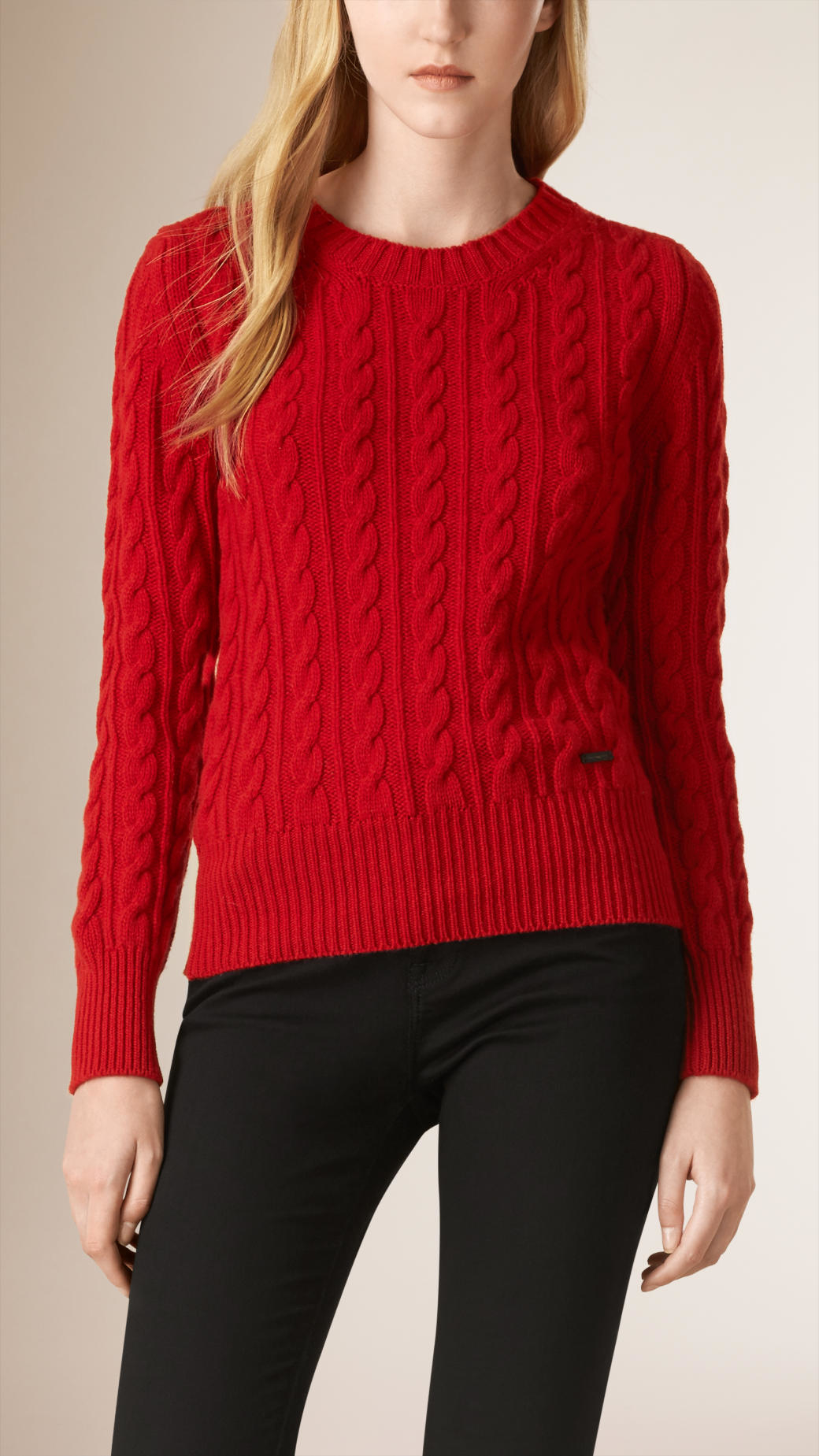 Lyst Burberry Cable Knit Wool Cashmere Sweater  Parade 