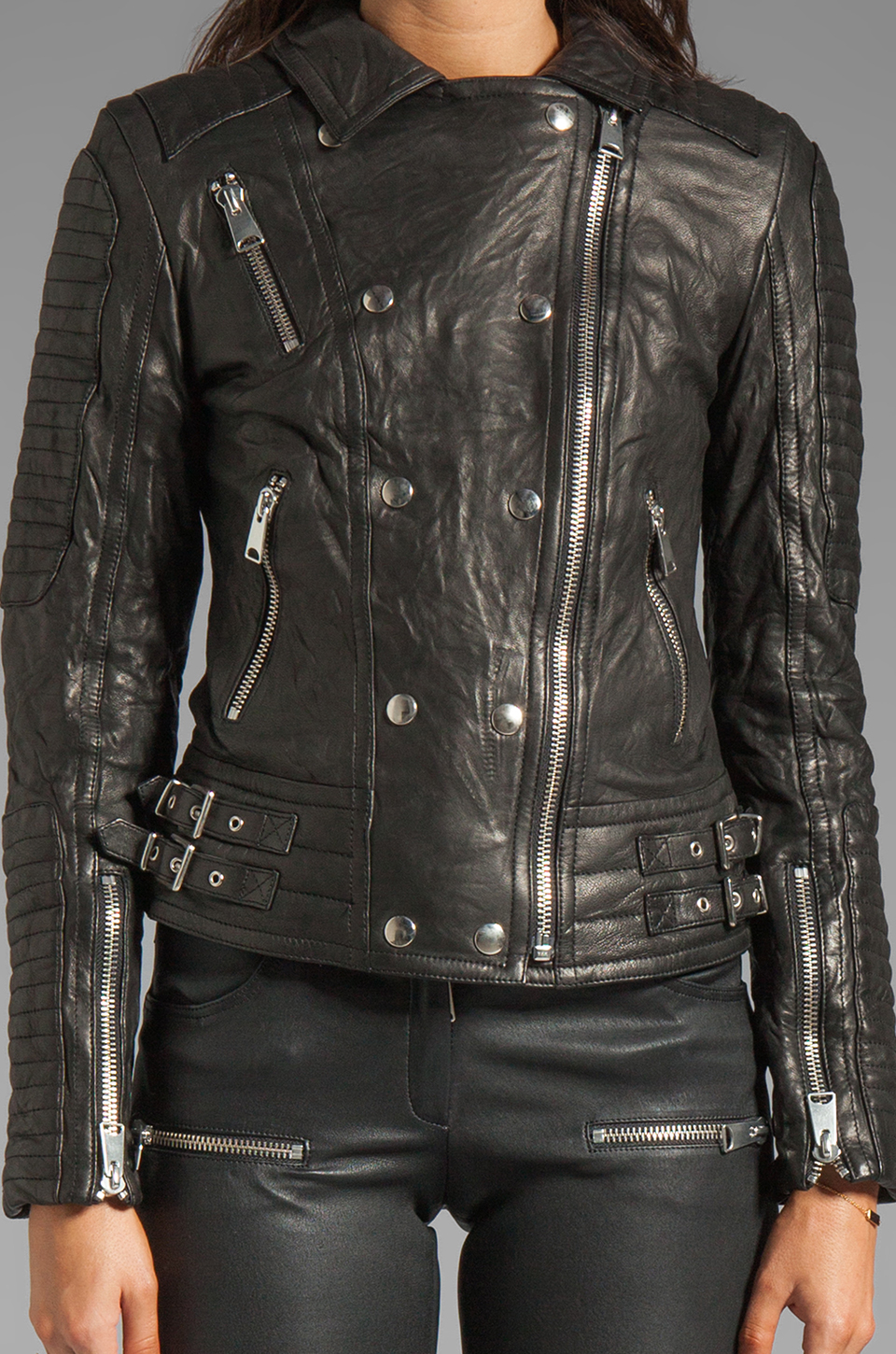 Anine Bing Moto Leather Jacket in Black - Lyst