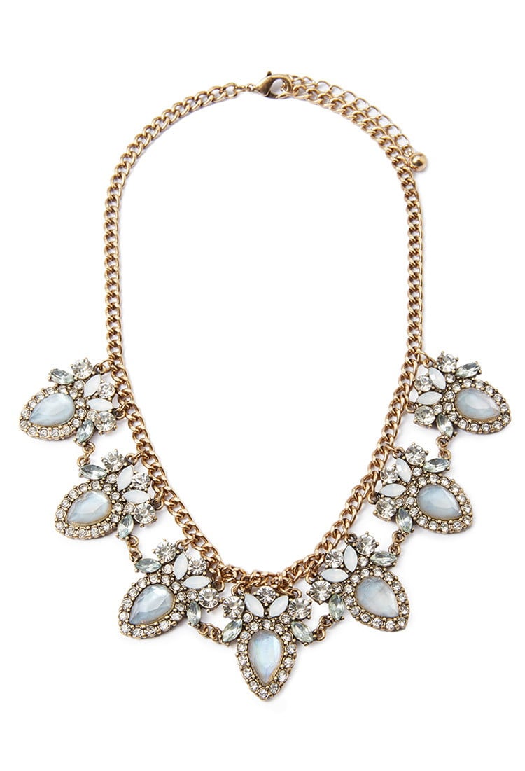 Forever 21 Faux Gem Statement Necklace in Blue | Lyst