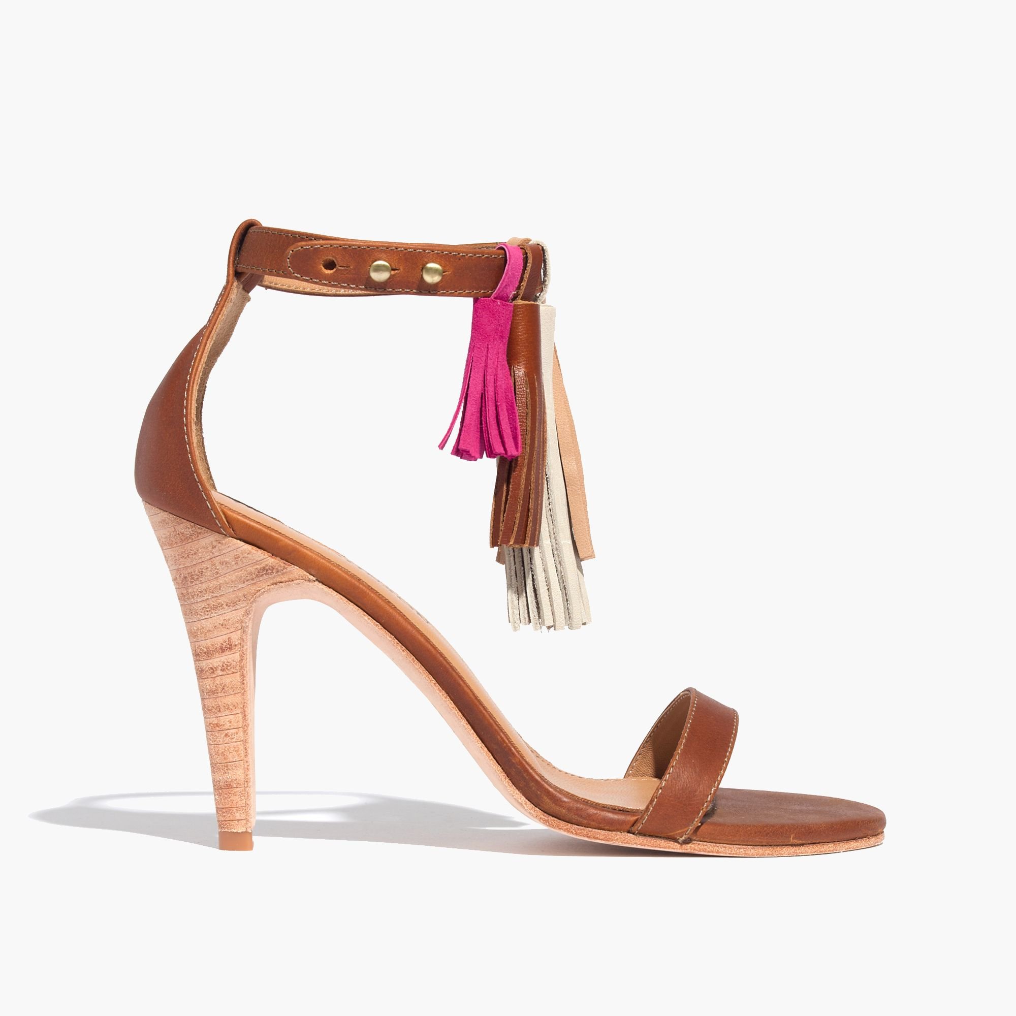 orange tassel heels