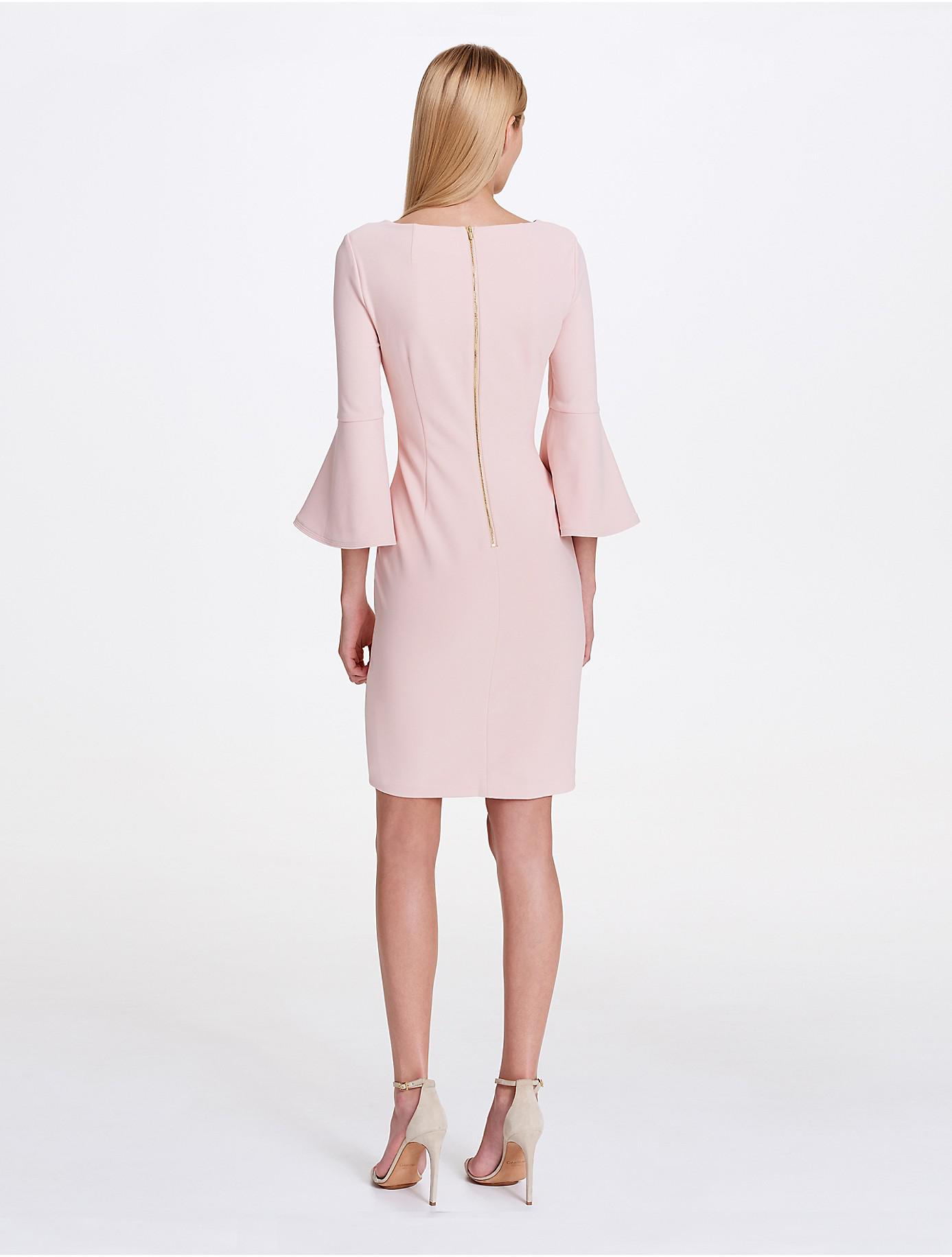 Lyst - Calvin Klein 205W39Nyc Bell Sleeve Crepe Dress in Pink