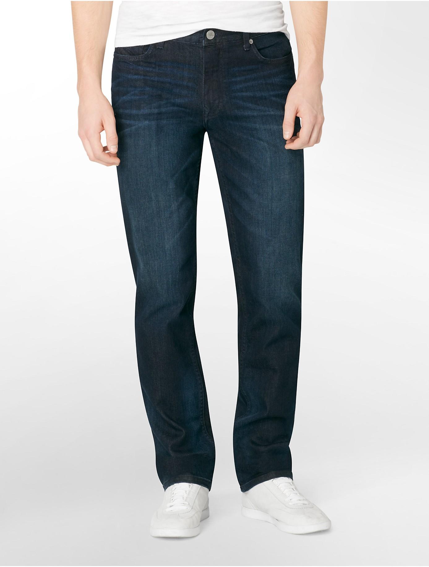 Calvin Klein Jeans Slim Straight Leg Osaka Blue Wash Jeans In Blue For Men Lyst 