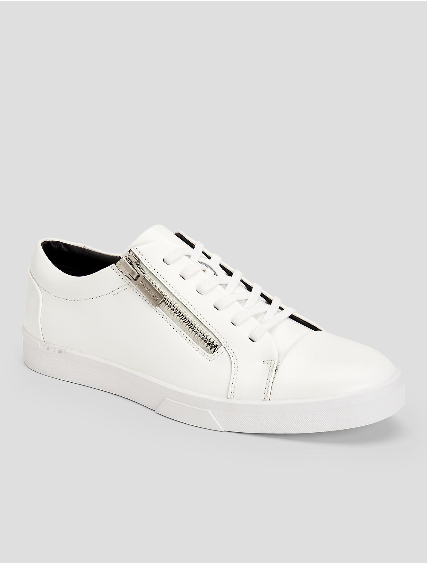 Lyst - Calvin Klein 205W39Nyc Ibrahim Leather Sneaker in White Gallery