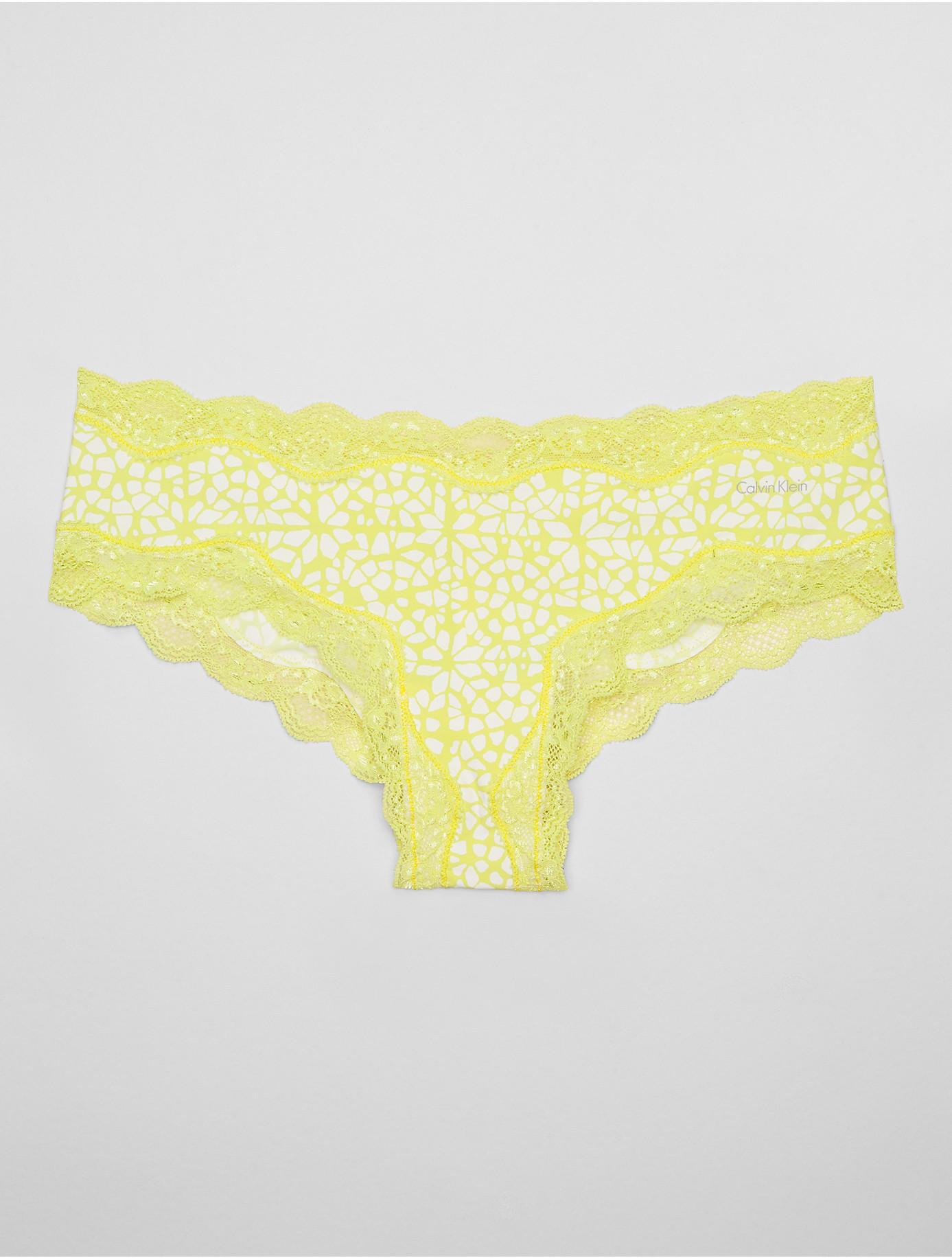 Lyst Calvin Klein Underwear Cheeky Hipster With Lace in Yellow