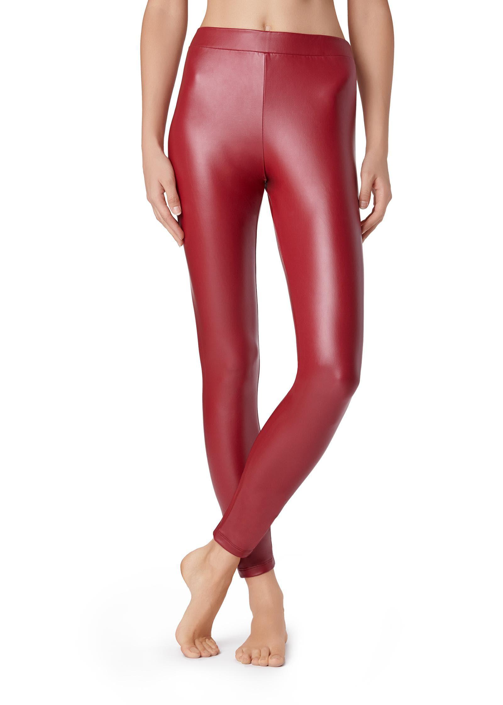 Calzedonia + Biker Leather-Effect And Cotton Leggings