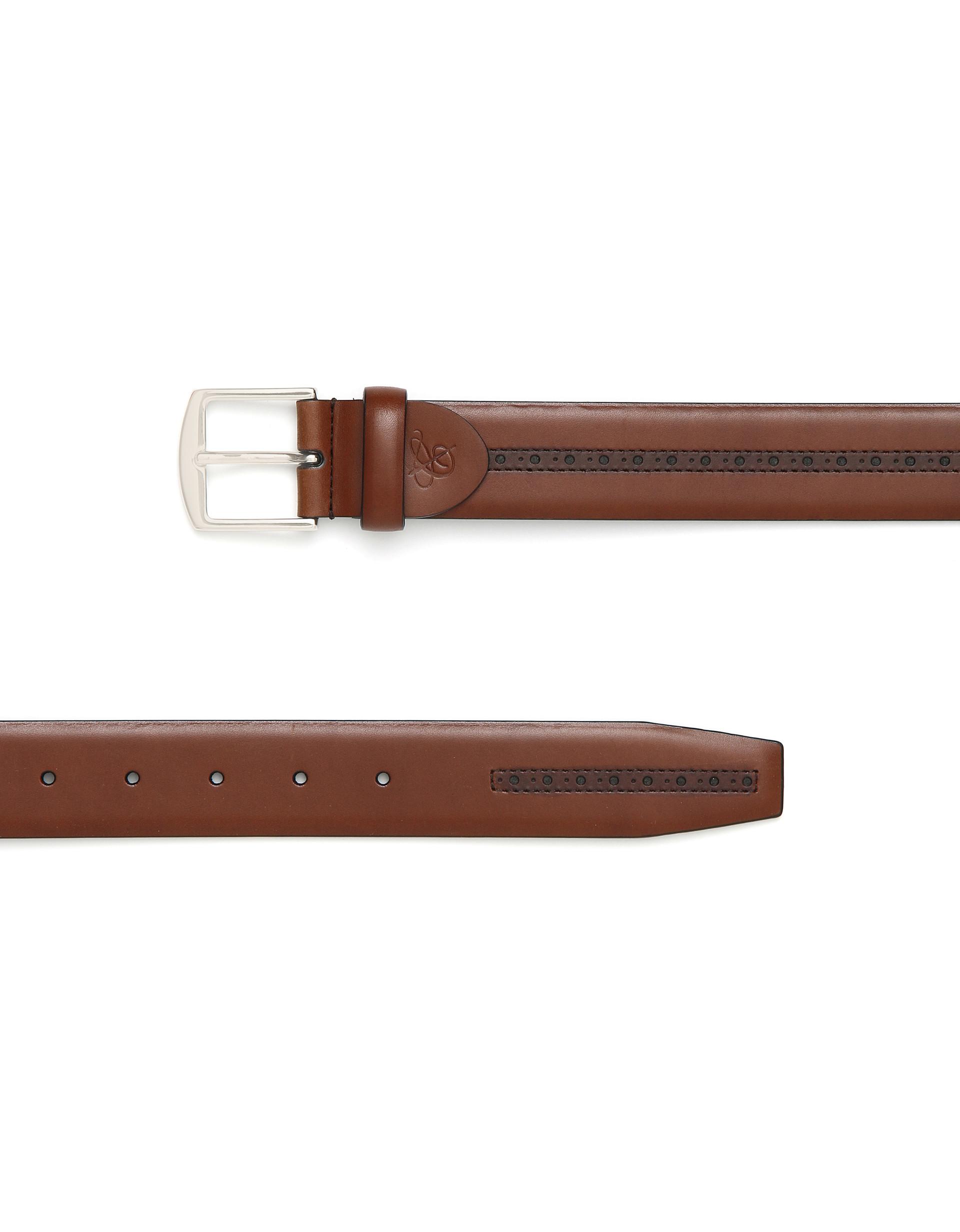 brown brogue belt
