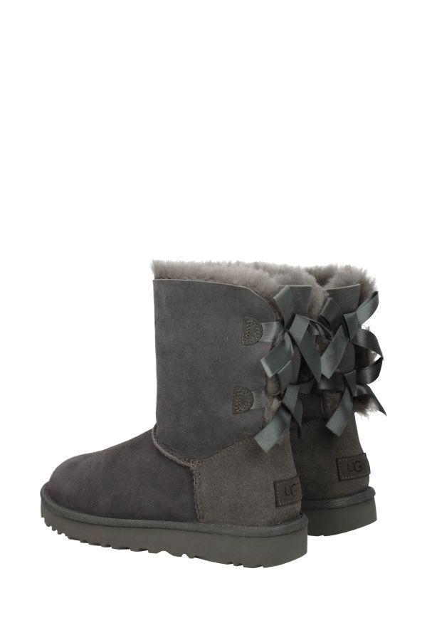 UGG Fur Ankle Boots Tread Lite Bailey Bow Ii Women Gray - Lyst