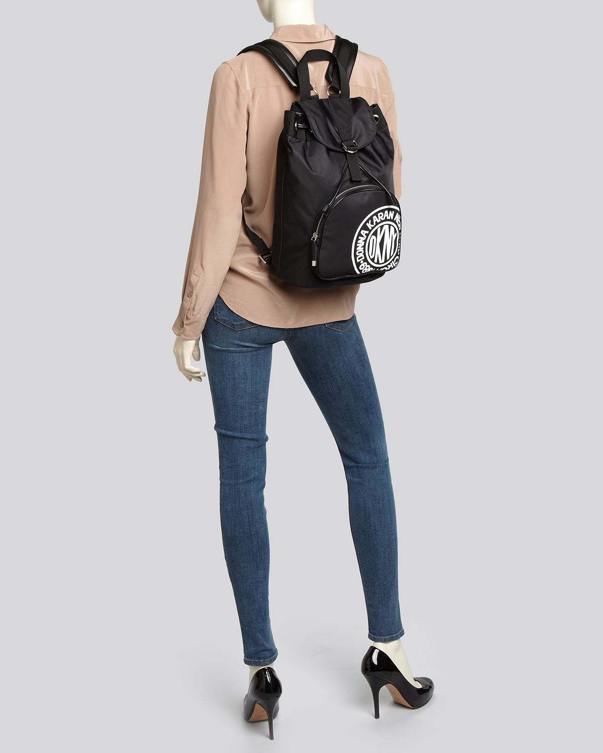 Lyst Dkny Backpack Floating Token Nylon in Black