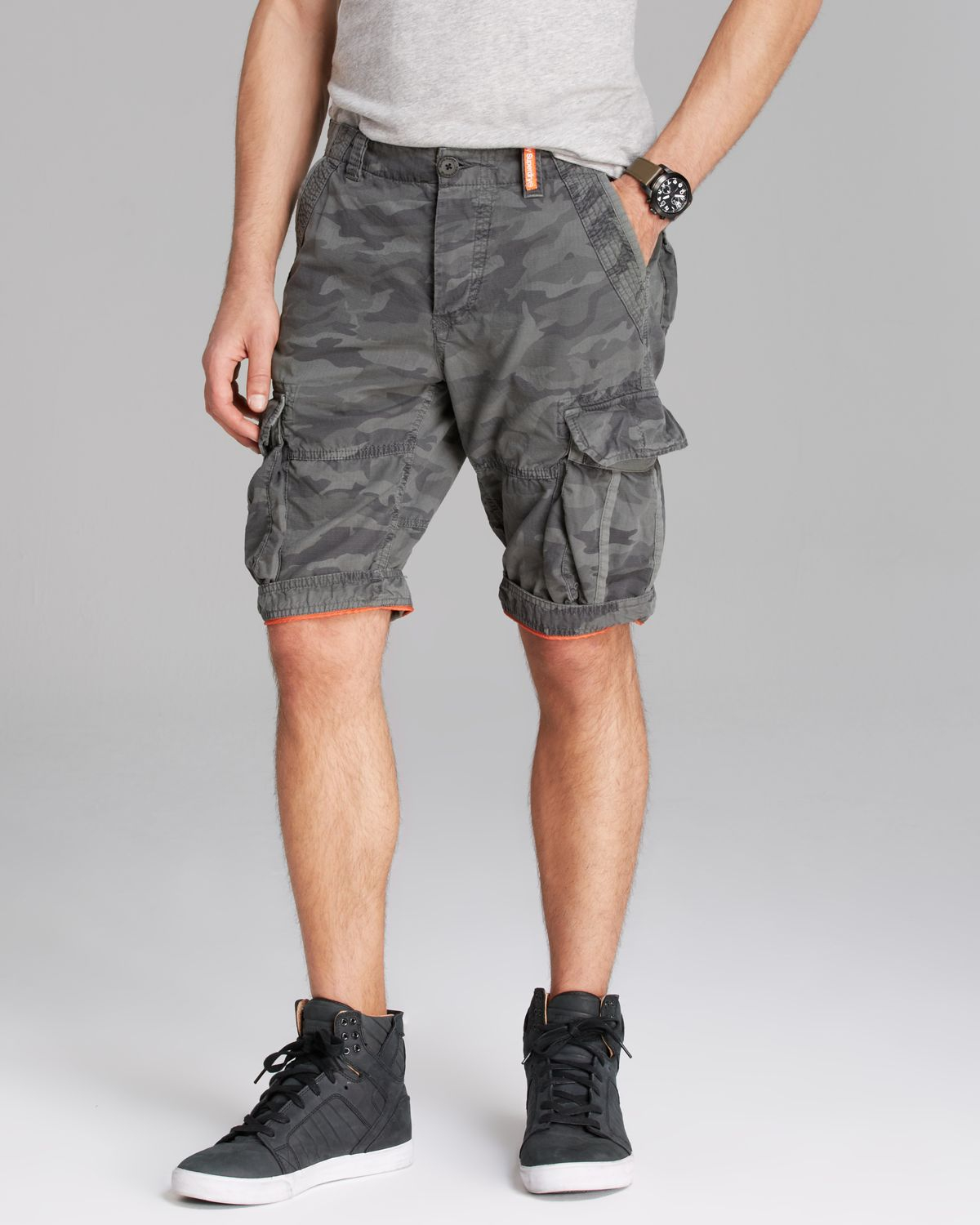 Lyst - Superdry Camo Ripstop Lite Cargo Shorts in Gray for Men