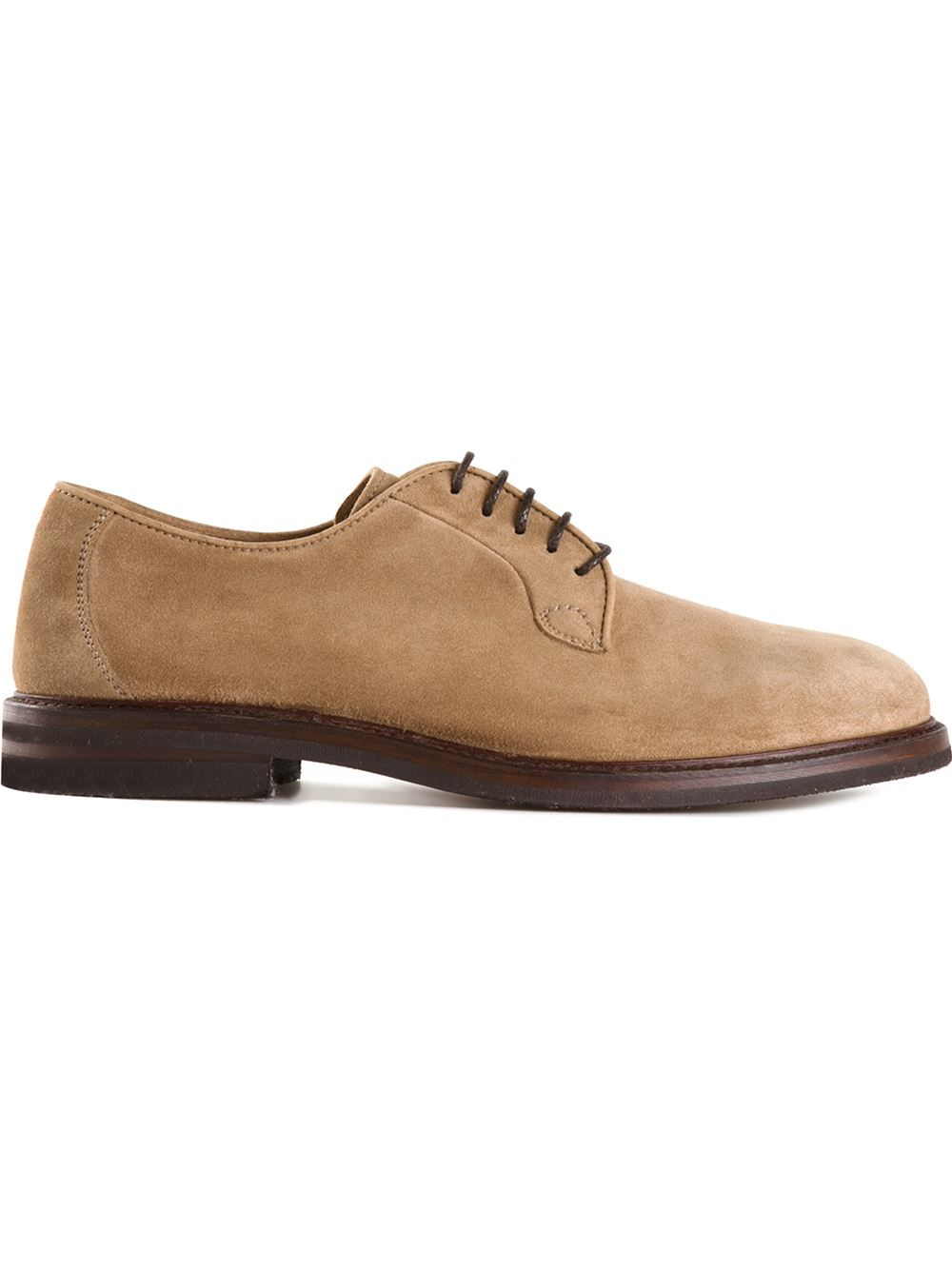 Brunello Cucinelli Lace-Up Derby Shoes in Brown for Men | Lyst