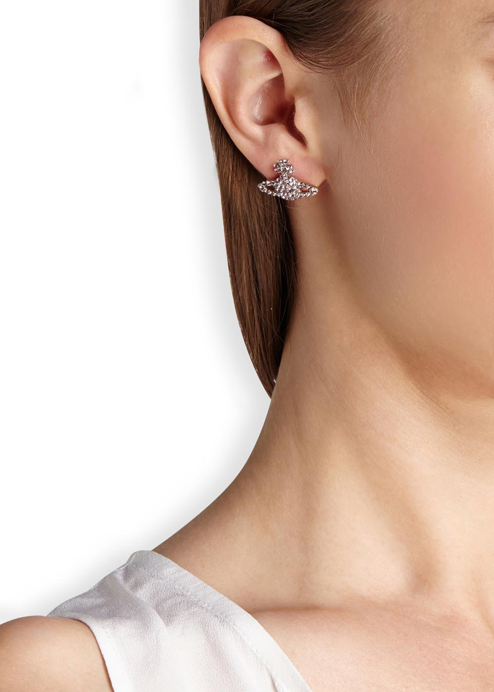 Vivienne Westwood Grace Bas Relief Silver Tone Orb Earrings In Gallery
