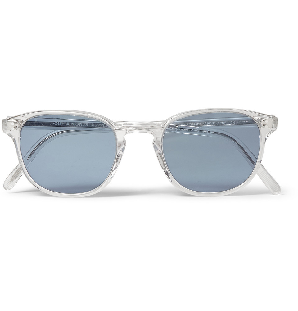 Oliver peoples Fairmont Crystal-Acetate Round-Frame Sunglasses in Blue ...