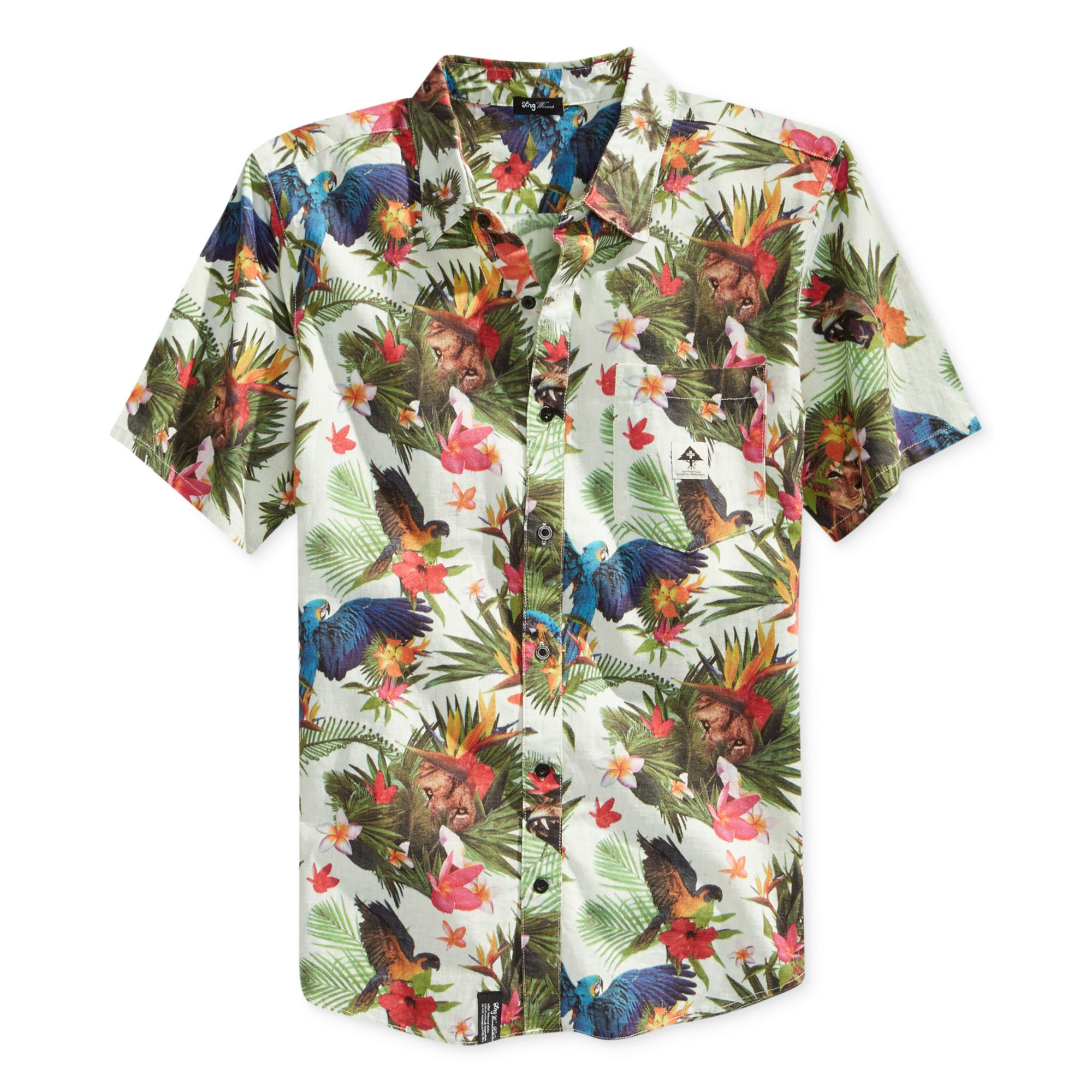 Lrg Big Tall Hawaiian Safari Linenblend Shirt in Green for Men (Off ...