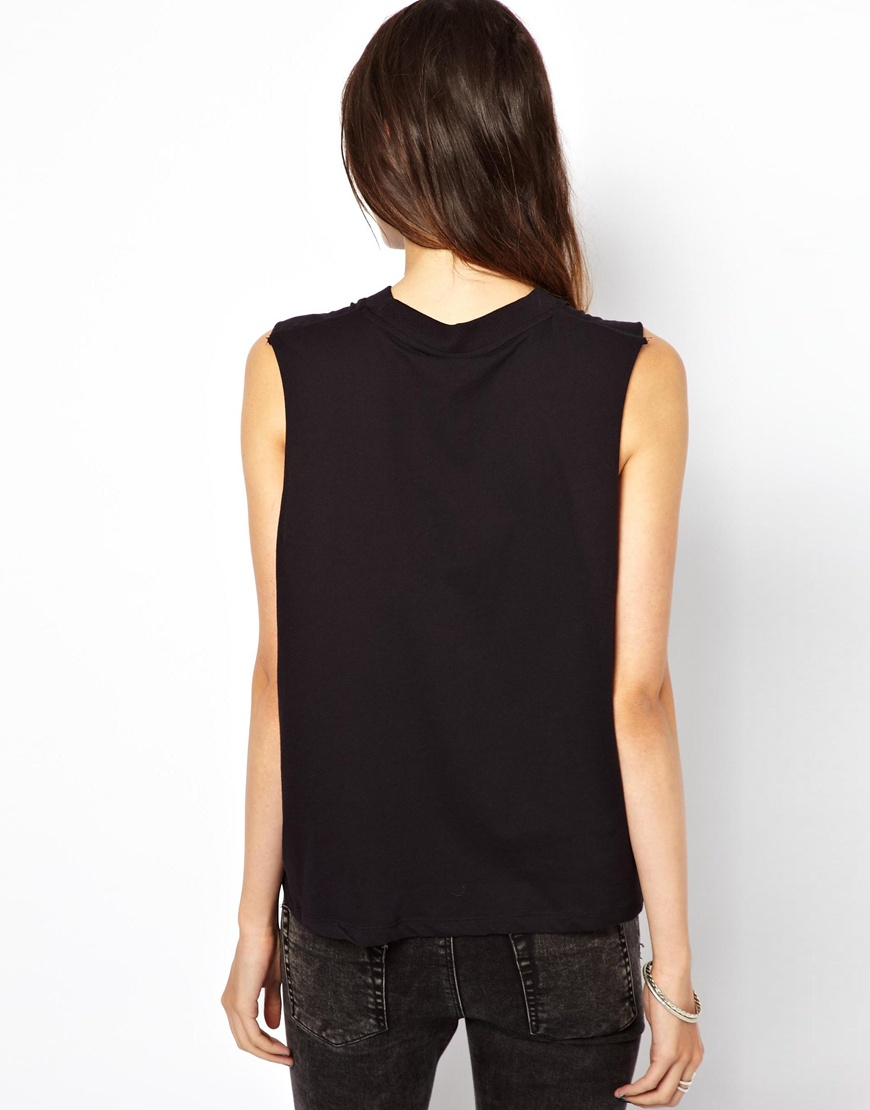 Cheap monday High Neck Tank in Black | Lyst