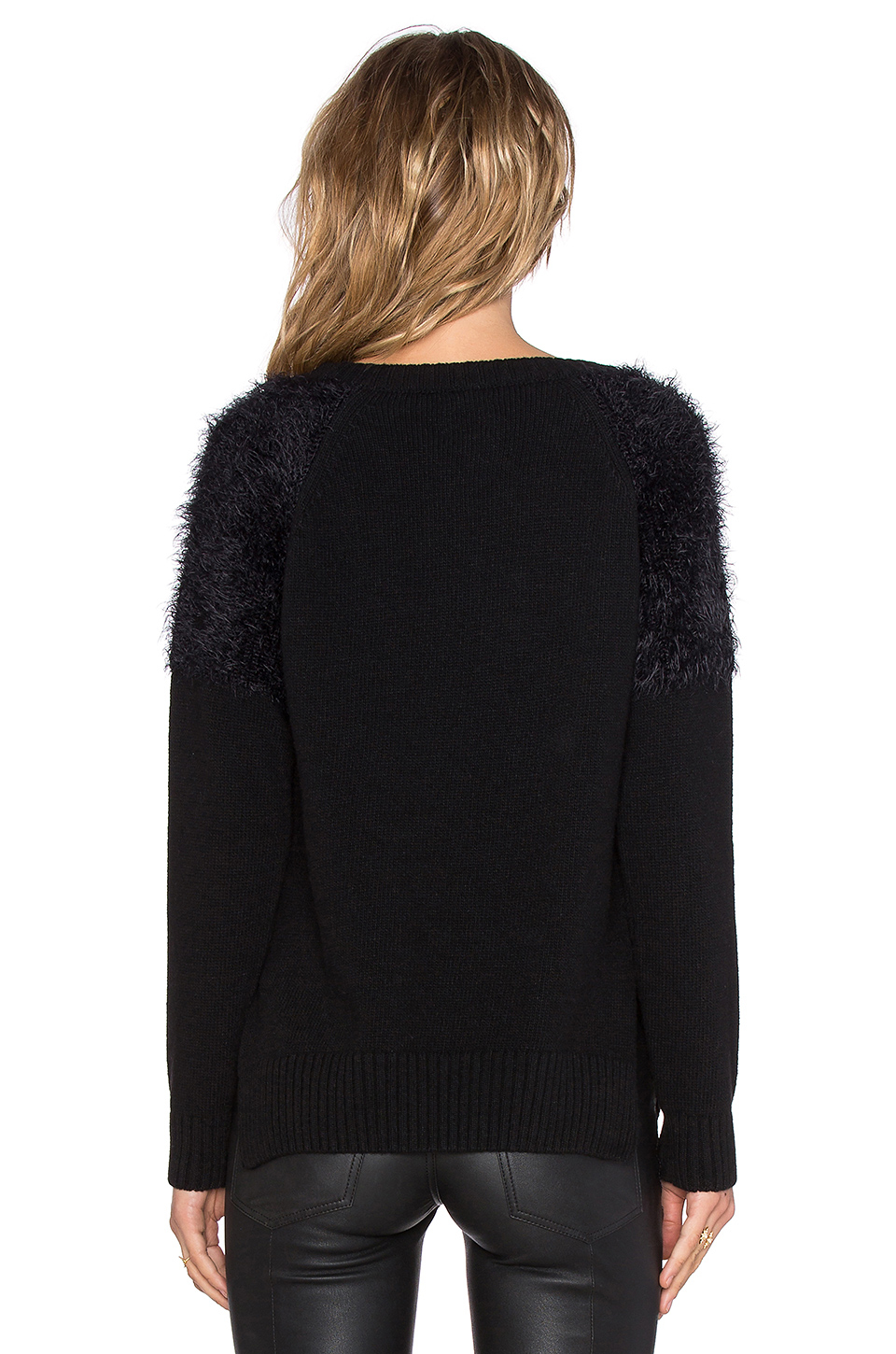 Lyst - Anine Bing Fluffy Shoulder Sweater in Black