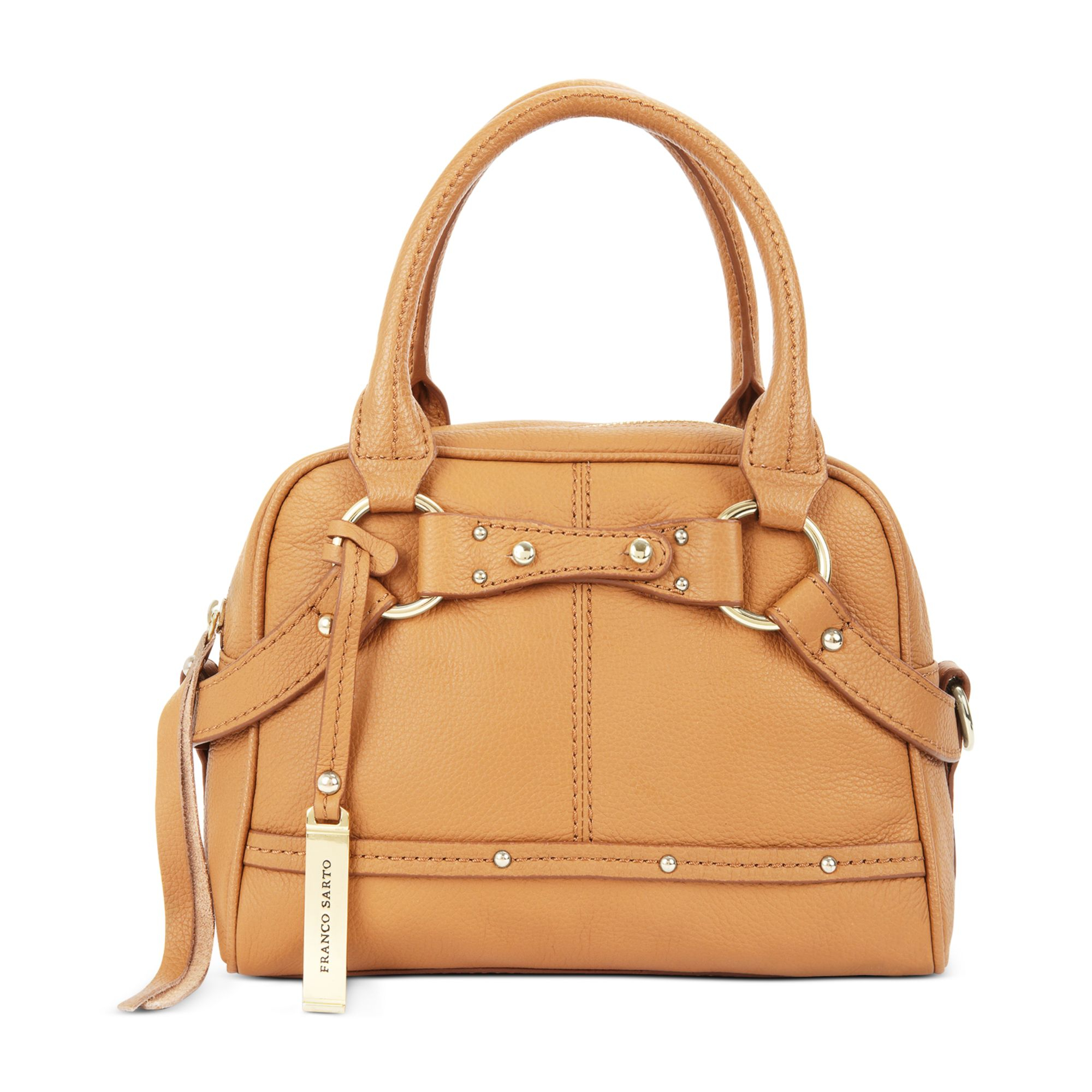Franco Sarto Leather Arroyo Small Satchel in Brown (camelot) | Lyst
