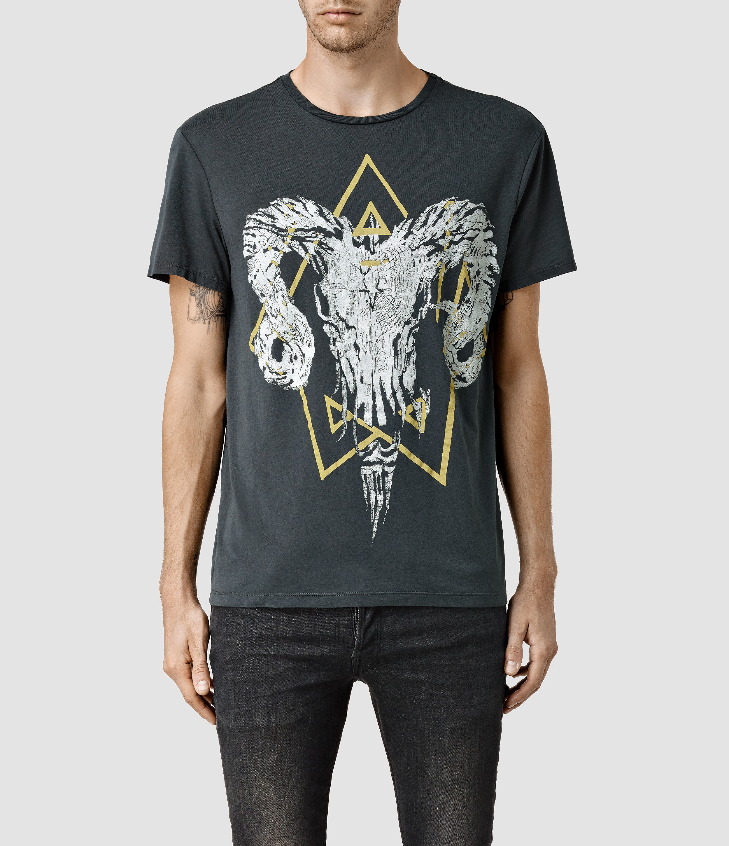 Allsaints Vintage Black Grimoire Crew T Shirt Black Product 0 215595684 Normal 