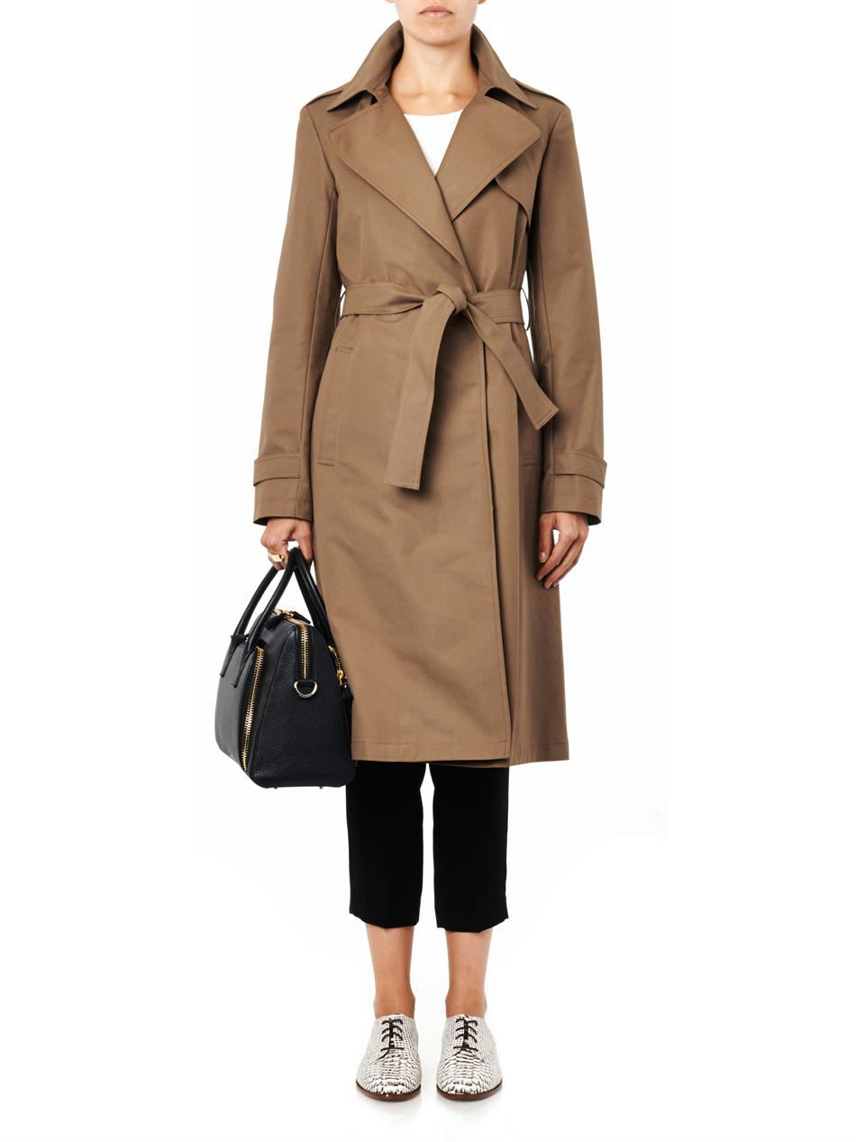 Lyst - Theory Ashling Cotton Trench Coat in Brown