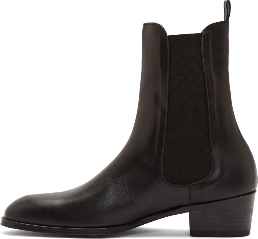 Juun.j Black Leather Tall Chelsea Boots In Black For Men 