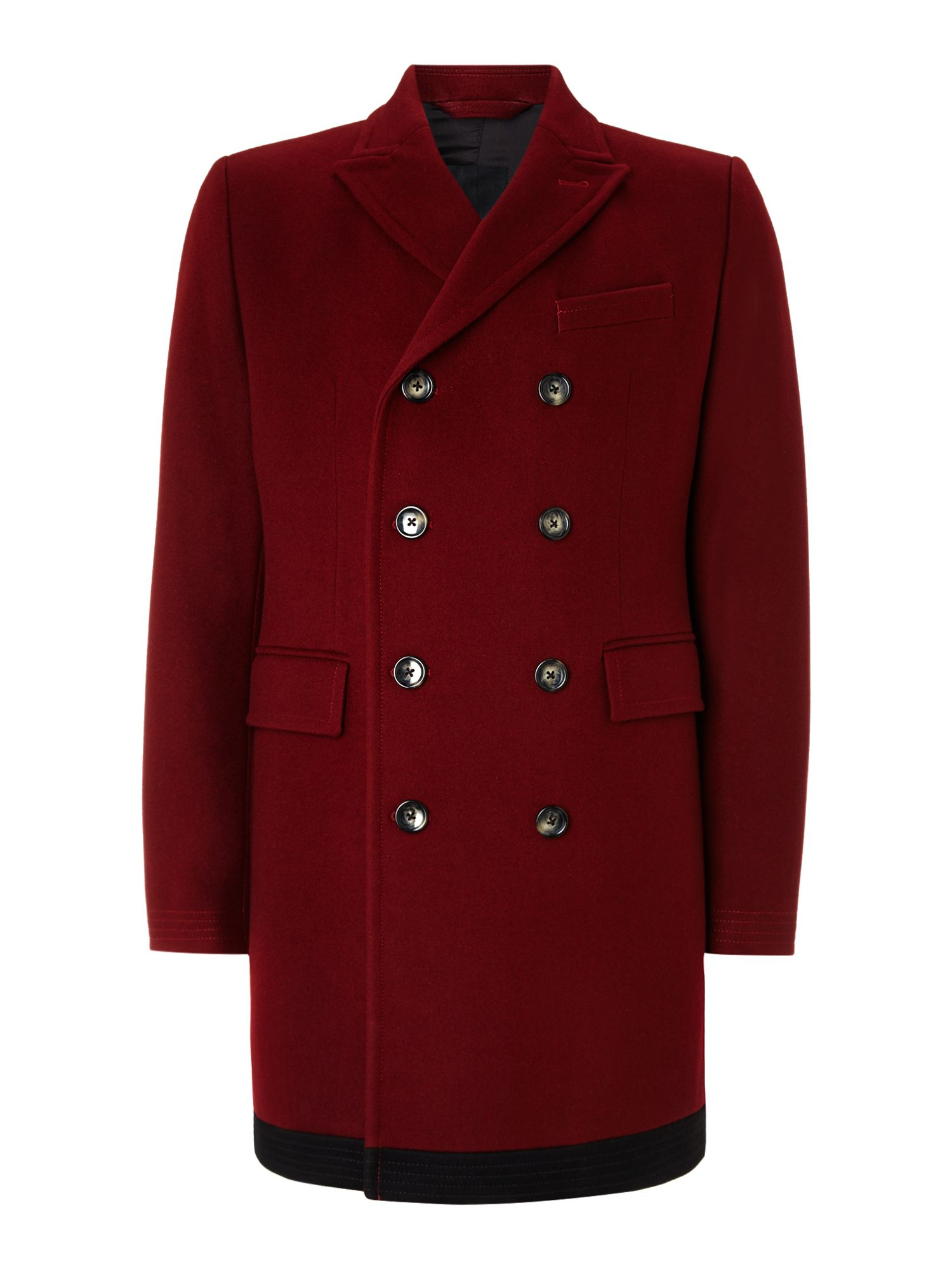 J.lindeberg Wolger Overcoat in Red for Men (Burgundy) | Lyst