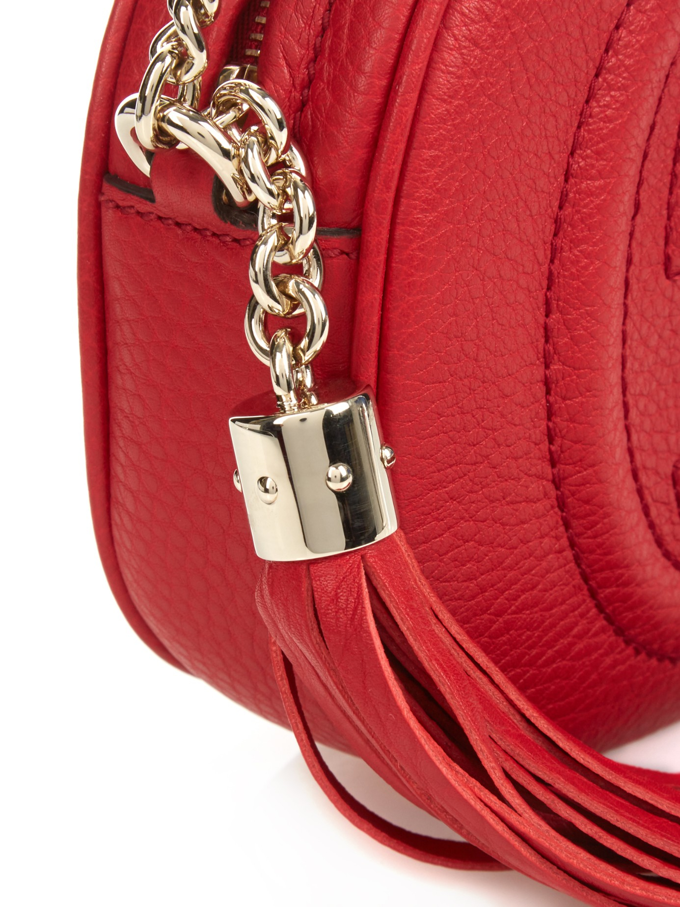 Lyst - Gucci Mini Soho Chain-Strap Cross-Body Bag in Red