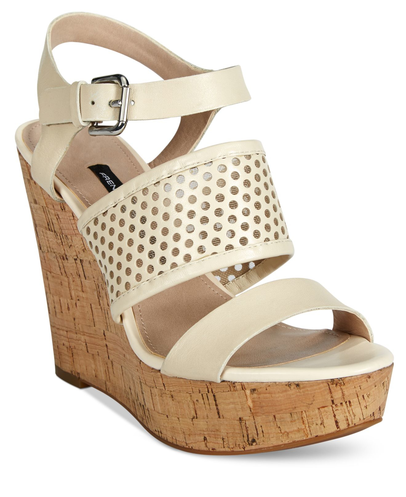 Lyst French Connection  Devi Platform Wedge  Sandals  in White