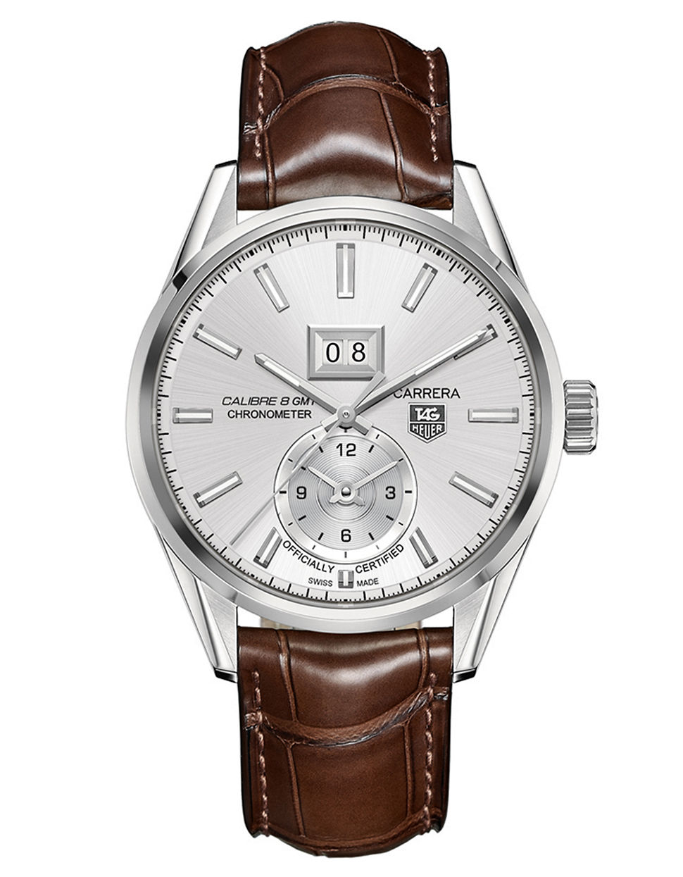 tag heuer calibre 16 brown leather band