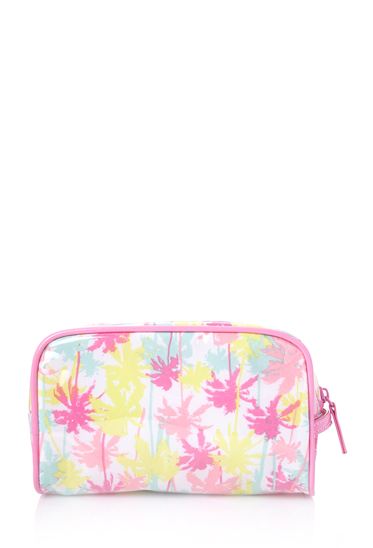 Forever 21 Pastel Palm Cosmetic Bag in Pink (Pink/multi) | Lyst