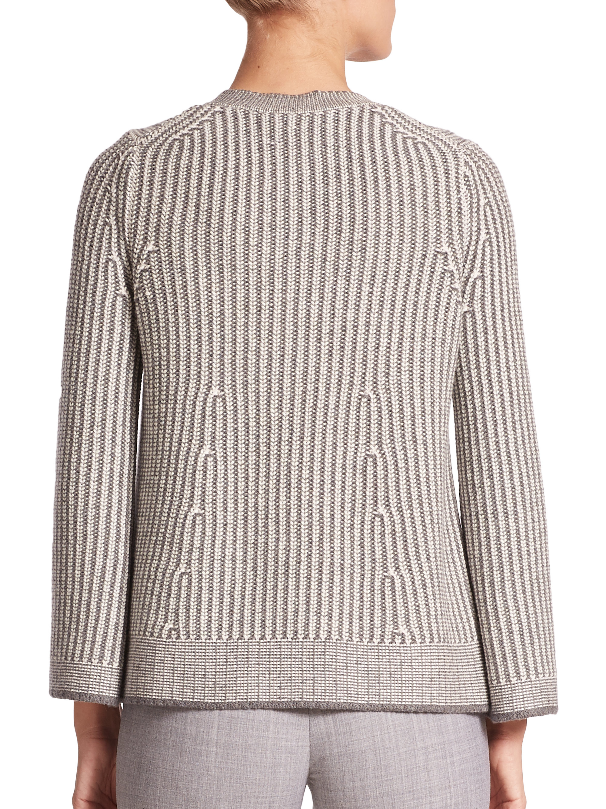 St. john Knit Woolblend Swing Cardigan in Gray Lyst