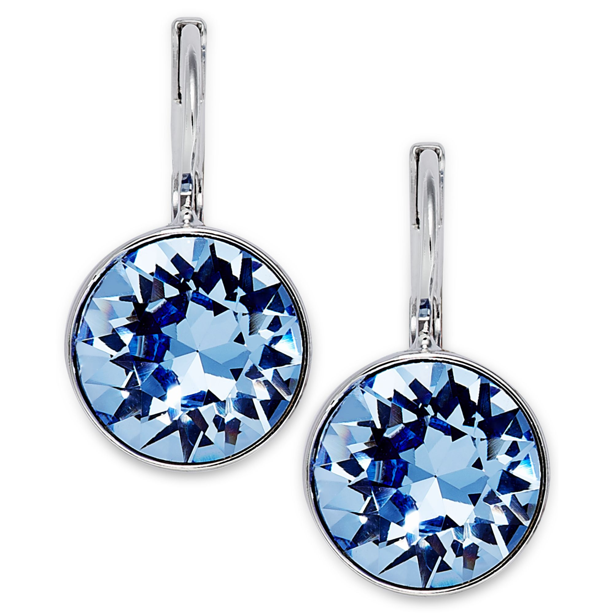 Swarovski Rhodium-Plated Light Sapphire Crystal Drop Earrings in Blue ...