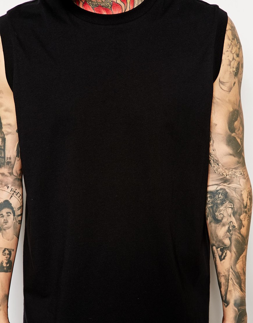 black sleeveless t shirt men