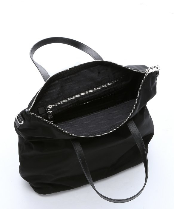 Prada Black Gabardine Nylon Convertible Shopper Tote in Black | Lyst  